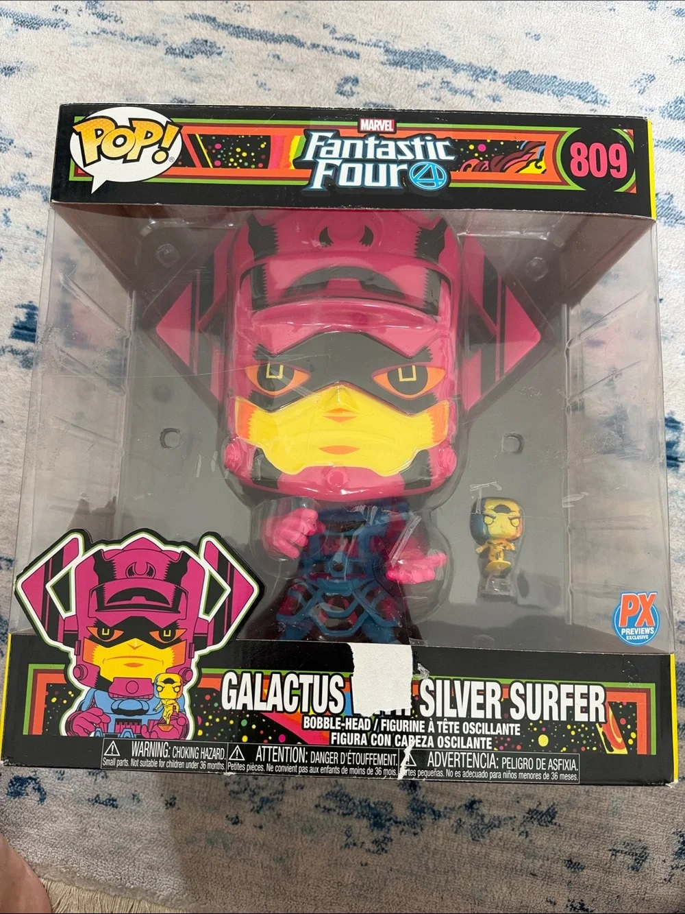 Funko Pop! Marvel Fantastic Four Galactus Pink Yellow Silver Surfer PX Exclusive